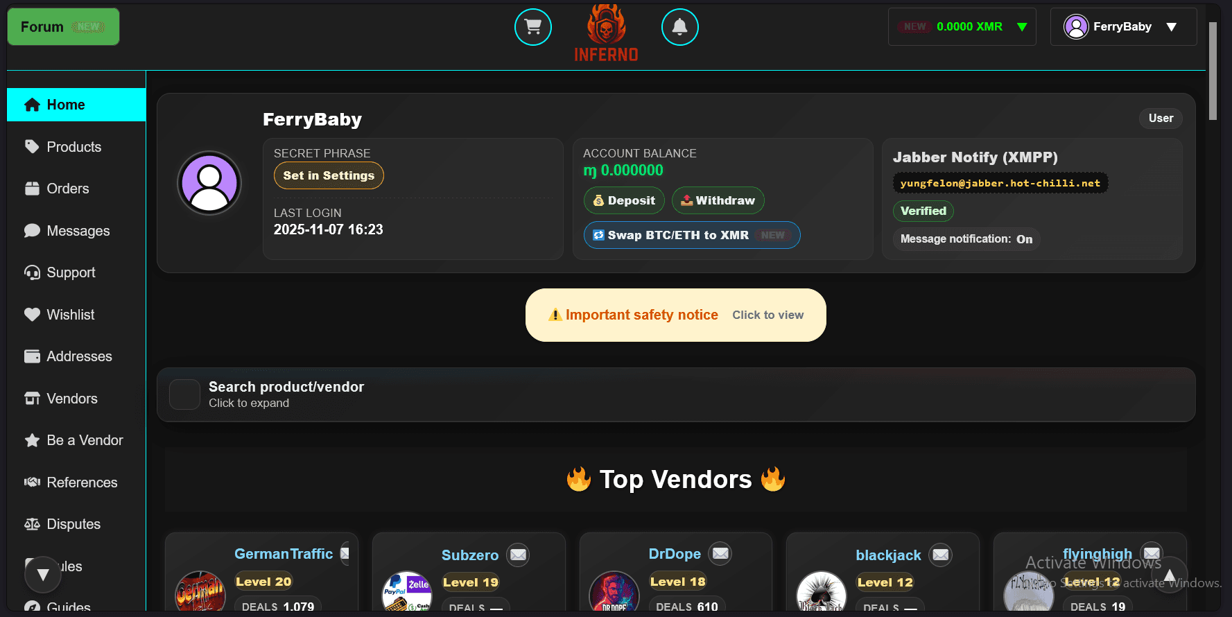 Matrix Market: Secure Darknet Marketplace